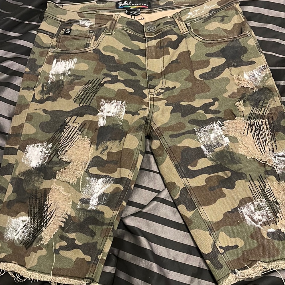 Camo Jean shorts